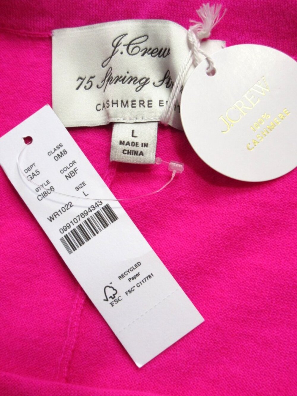 NWT J.Crew Featherweight Cashmere Column Maxi Neon Bougainvillea Flash Skirt L - Picture 5 of 7
